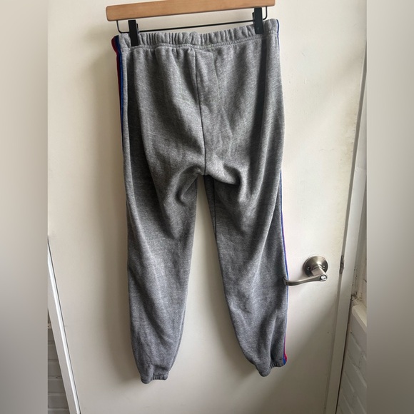 Aviator Nation 5 Stripe Sweatpants large athleisure workout streetwear travel - Picture 5 of 11